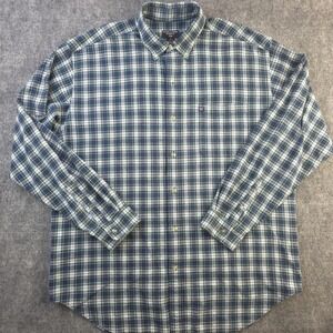 Vintage Ralph Lauren Jeans Co Shirt XL Green Blue Check Long Sleeve Button Down